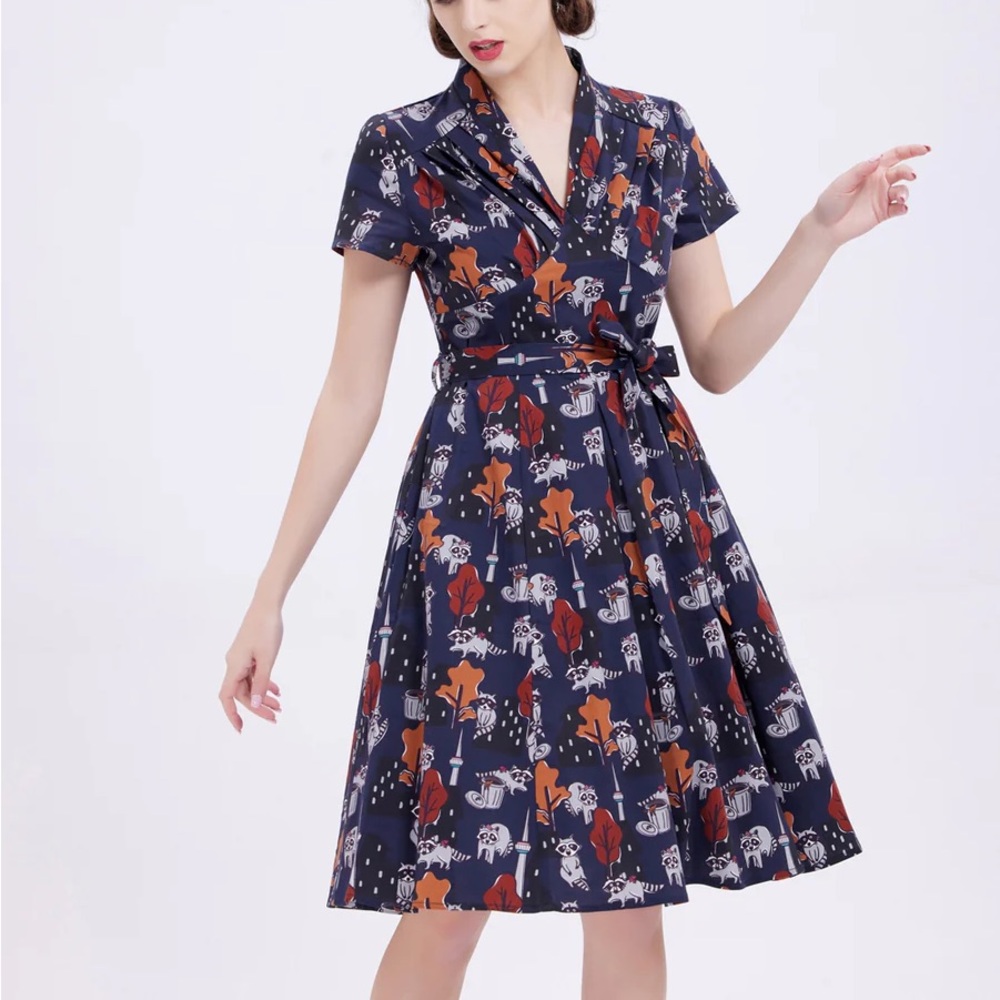 Miss Lulo Raccoon Dress Retro Style